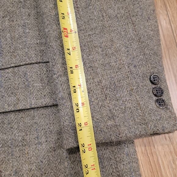 J Press Blazer Wool Sport Coat Men's Sz 41S Herringbone Tweed Brown - Picture 6 of 16